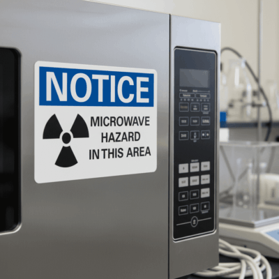 Microwave Hazard Aluminum/Plastic Notice Sign