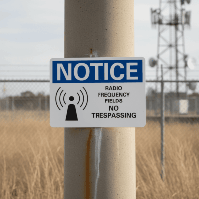 Radio Frequency Fields No Trespassing Notice Sign