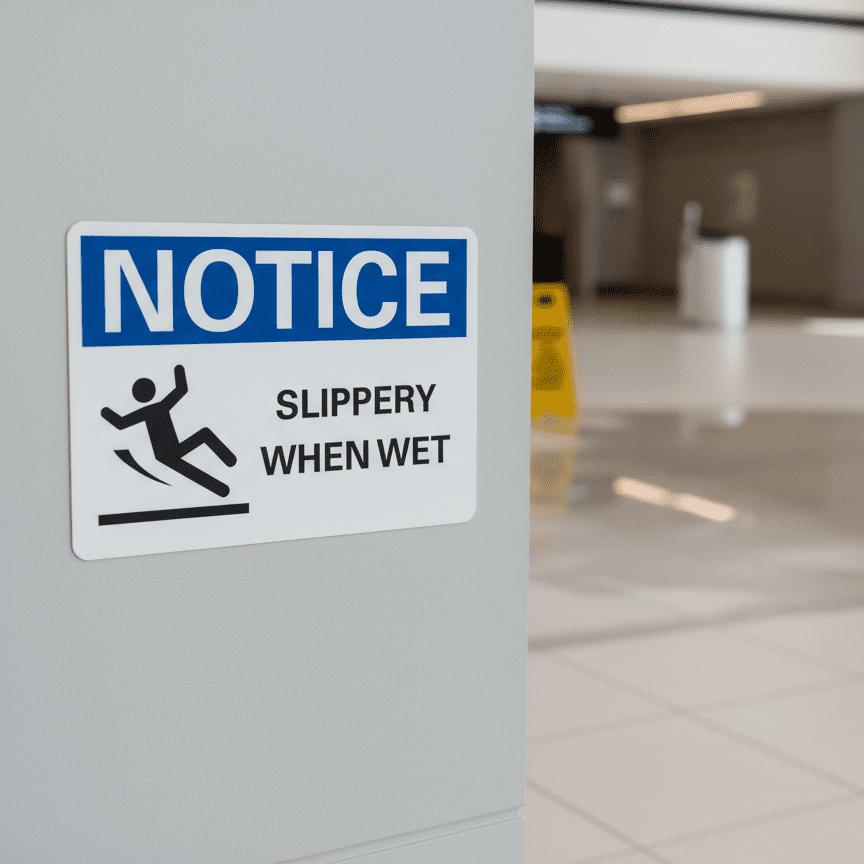 Notice Slippery When Wet Safety Sign - Image 2