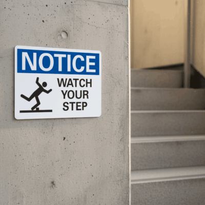 Notice Watch Your Step Safety Sign