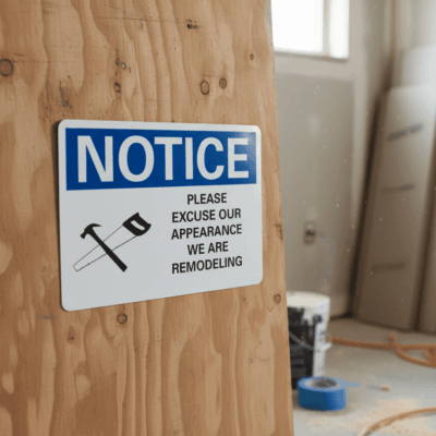Remodeling Notice Multi-Material Sign