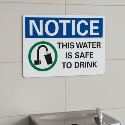Notice This Water Is Safe to Drink Safety Sign