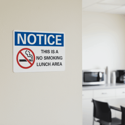 Engineer Grade No Smoking Lunch Area Notice Sign