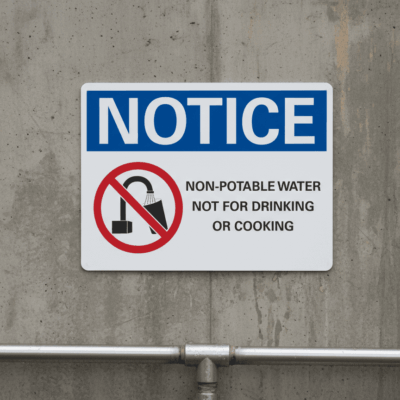 Non-Potable Water Notice Sign