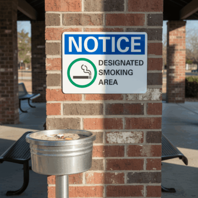 Designated Smoking Area Notice Sign