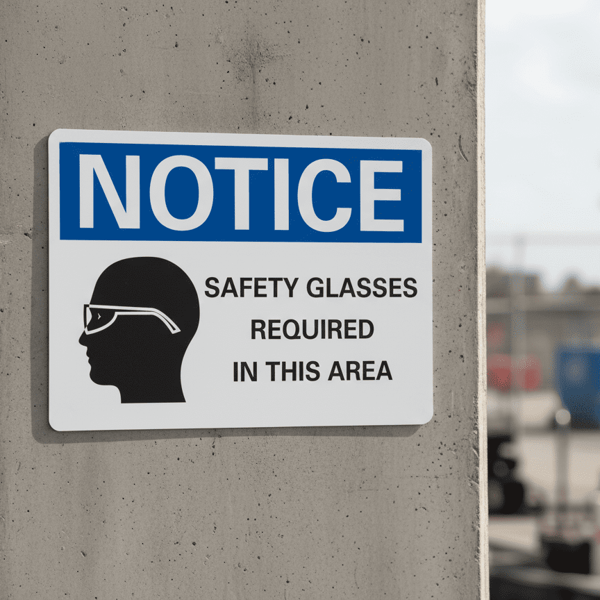 Safety Glasses Required Notice Sign - Image 2