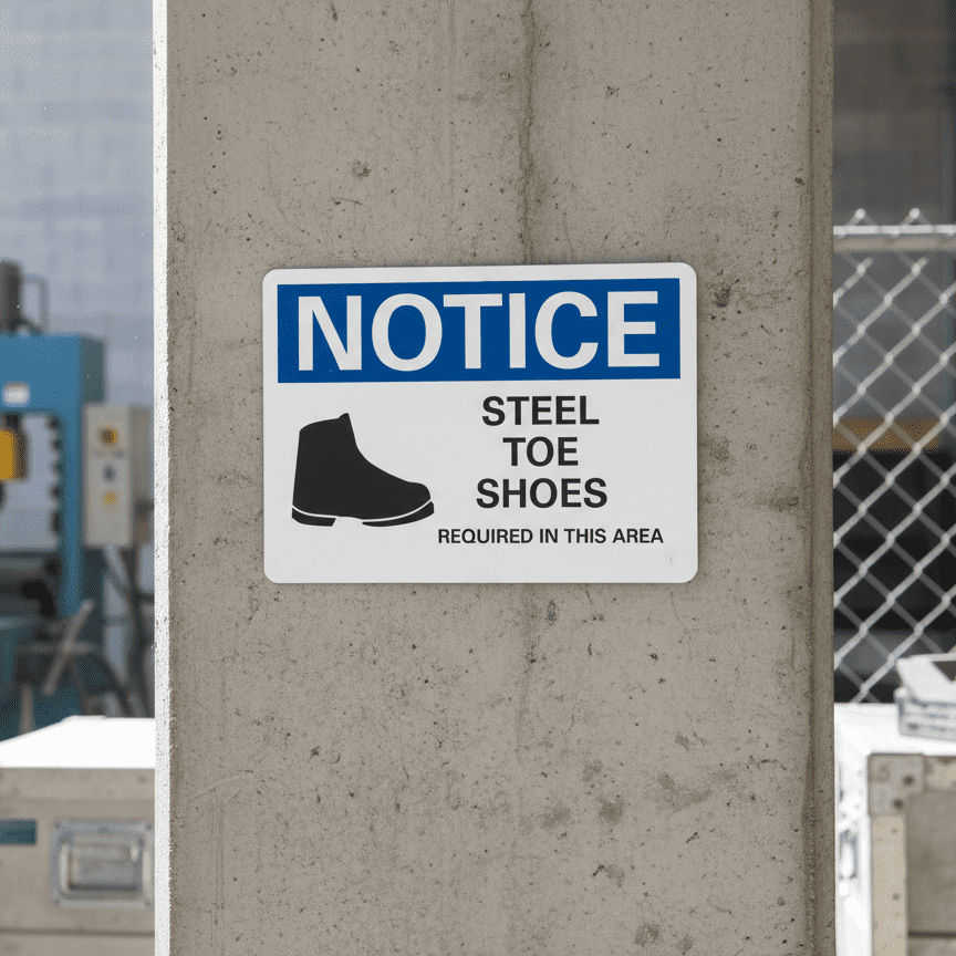 Steel Toe Shoes Required Notice Sign - Image 2