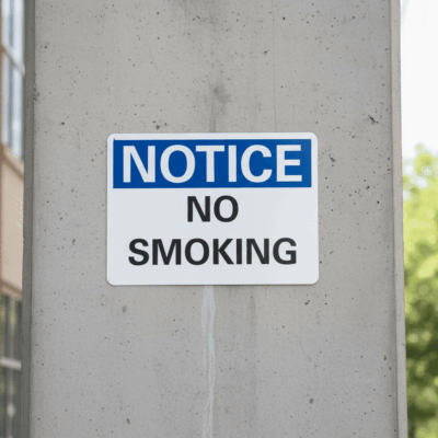 No Smoking English Engineer Grade Notice Sign