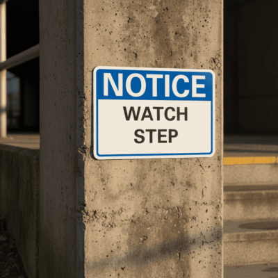 Watch Step Notice Sign
