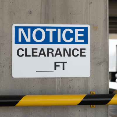 Notice Clearance __ft Notice Sign