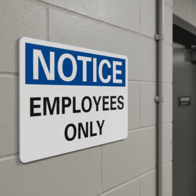 Notice Employees Only Sign