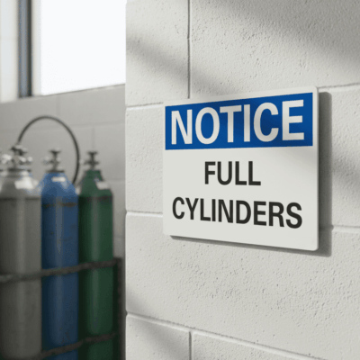 Notice Full Cylinders Sign