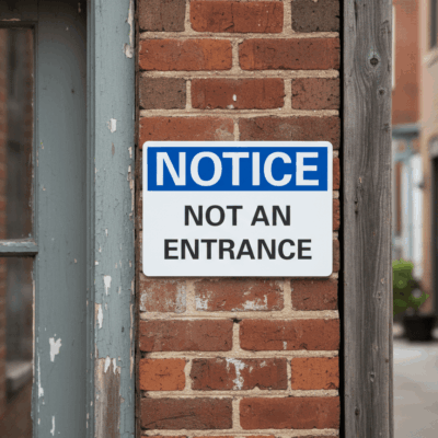 Notice Not an Entrance Notice Sign