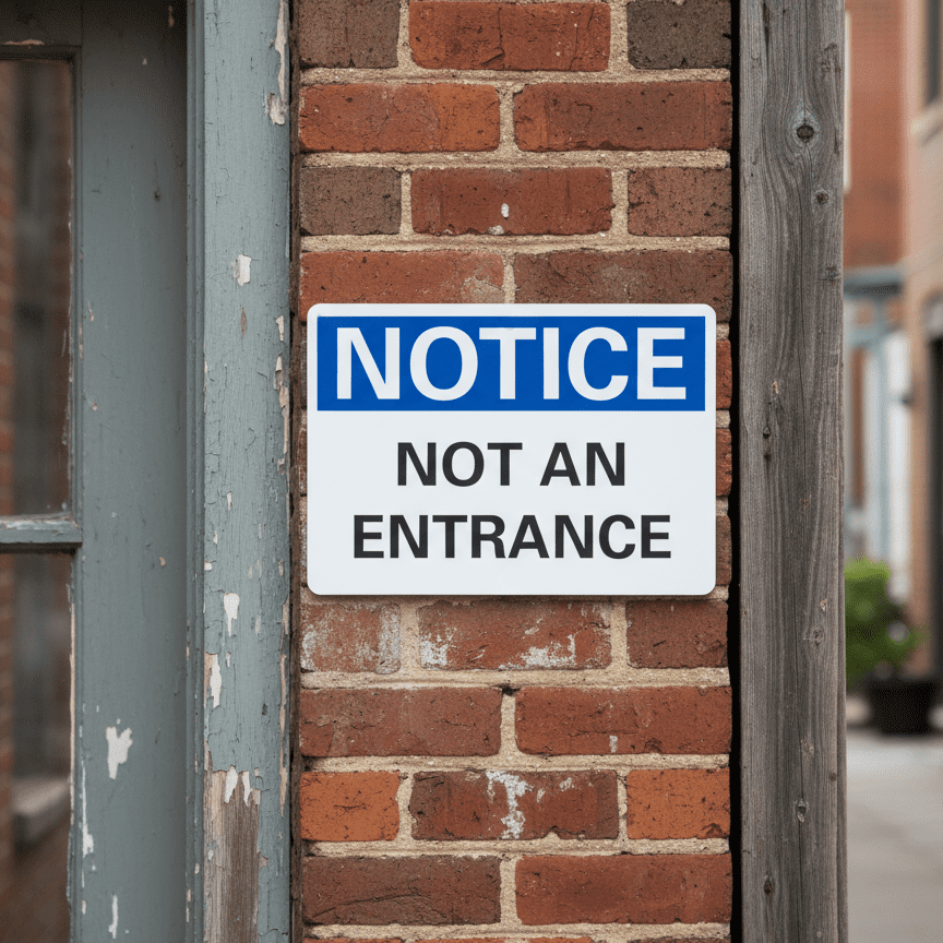 Notice Not an Entrance Notice Sign