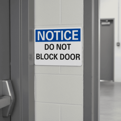 Notice Do Not Block Door Sign