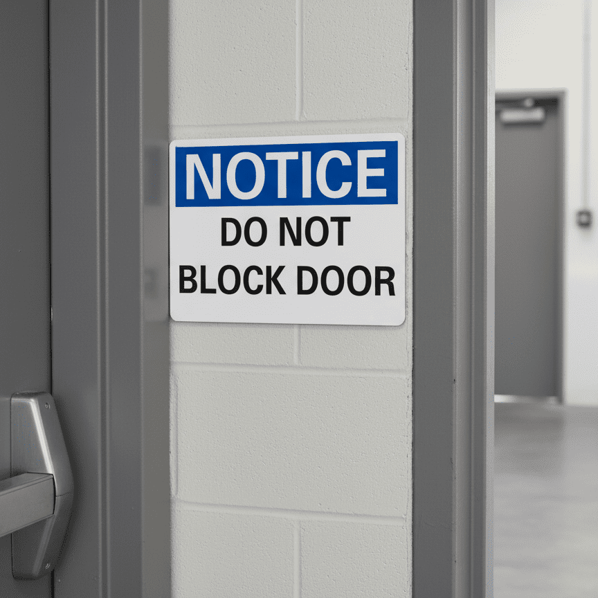Notice Do Not Block Door Sign