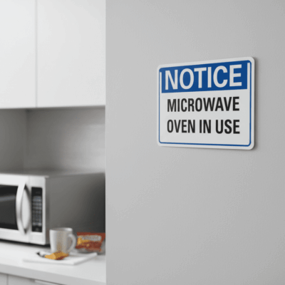 Microwave Oven In Use Notice Sign