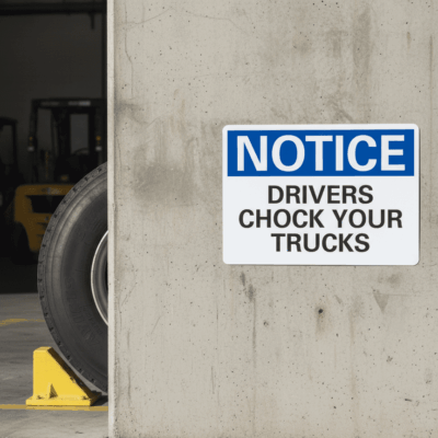 Drivers Chock Your Trucks Notice Sign