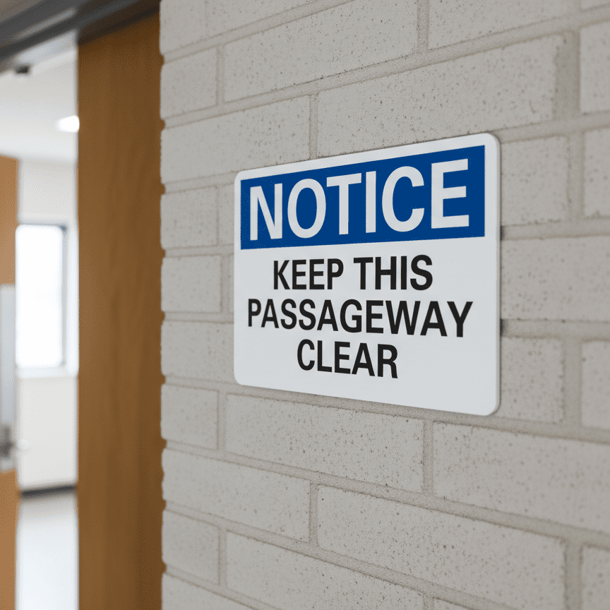 Notice Keep This Passageway Clear Sign - Image 2