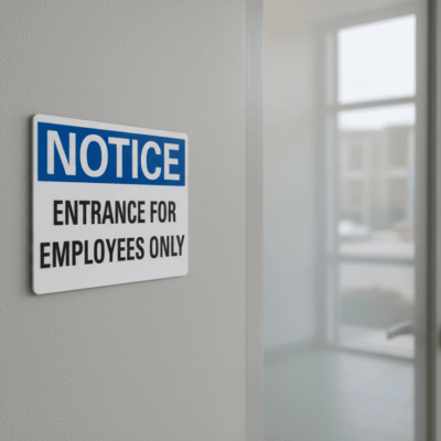 Notice Entrance for Employees Only Sign