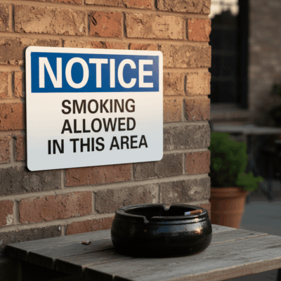 Smoking Allowed In This Area Notice Sign