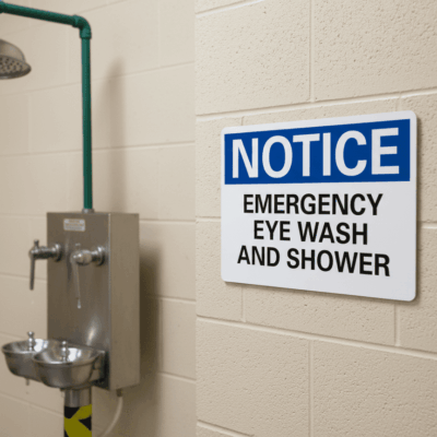 Emergency Eye Wash and Shower Notice Sign