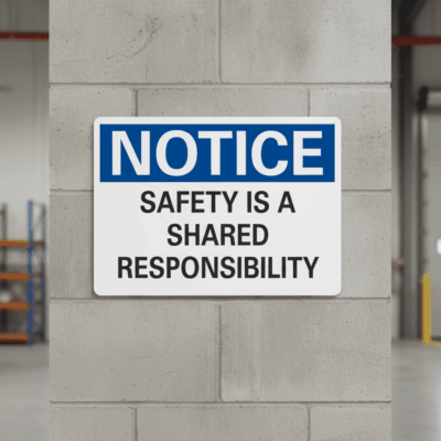 Safety Is a Shared Responsibility Notice Sign