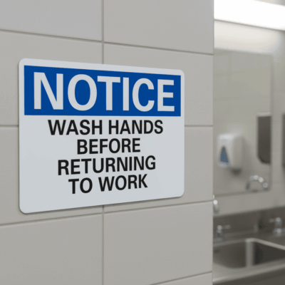 Wash Hands Before Returning to Work Notice Sign
