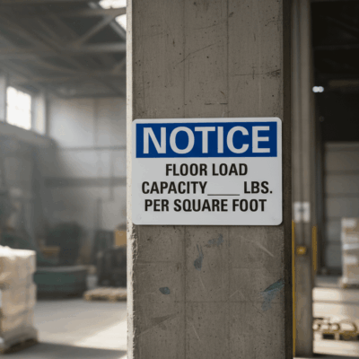 Floor Load Capacity Notice Sign