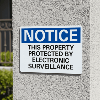 Electronic Property Protection Notice Sign