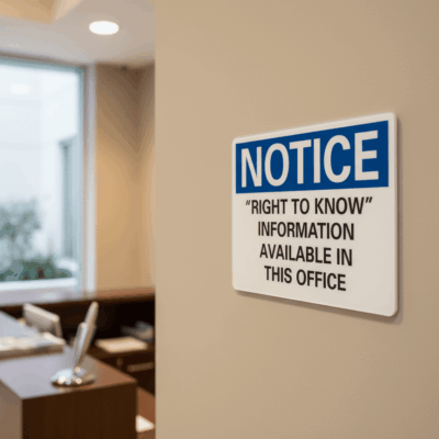 Right to Know Information Notice Sign