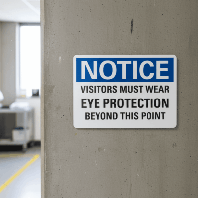 Eye Protection Notice .040 Aluminum Sign
