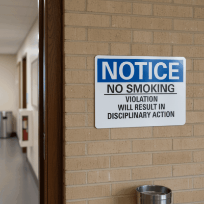No Smoking Disciplinary Notice Sign