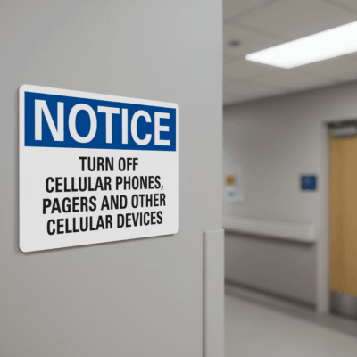 Turn Off Cellular Phones Plastic Notice Sign