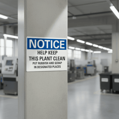Plant Clean Rubbish Aluminum or Plastic Notice Sign
