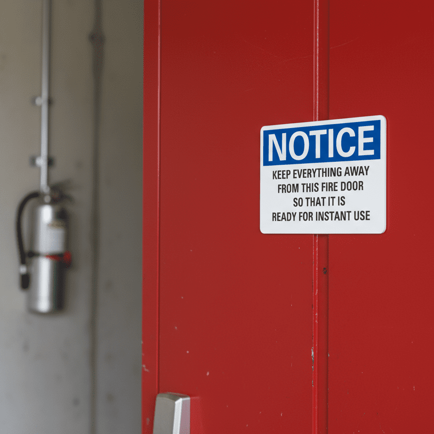 Notice Keep everything away from this fire door so that - Image 2
