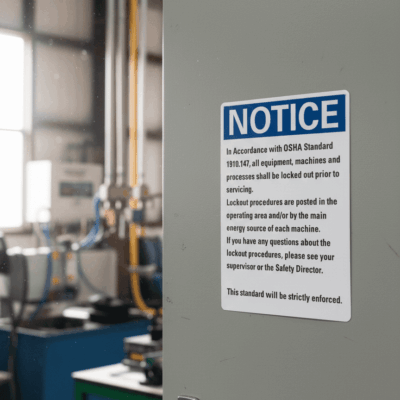 OSHA 1910.147 Notice Safety Sign