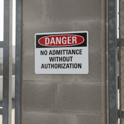 Danger No Admittance Authorization Safety Sign