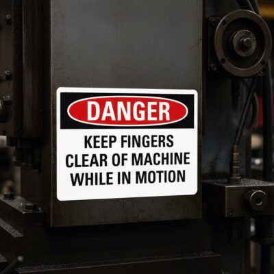 Engineer Grade Keep Fingers Clear Machine Danger Sign